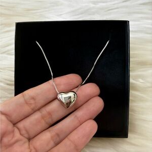Silver Heart Pendant Necklace 925 Silver